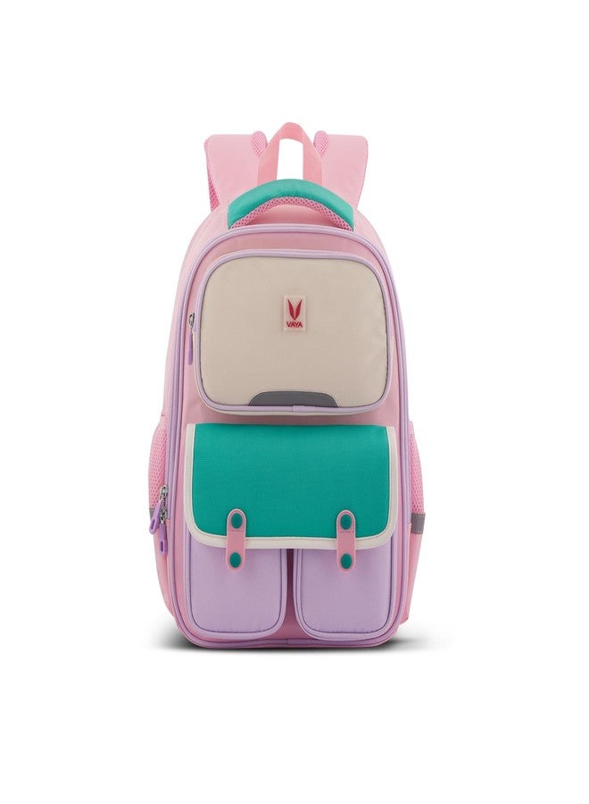 VAYA LY'L-CHAMP School Bags for Boys/Girls, 21L Lightweight and Waterproof Backpack for Class 1 to 5, Durable and Comfortable School Bag for Kids Aged 6-10 Years, Color - Pink - Image 1